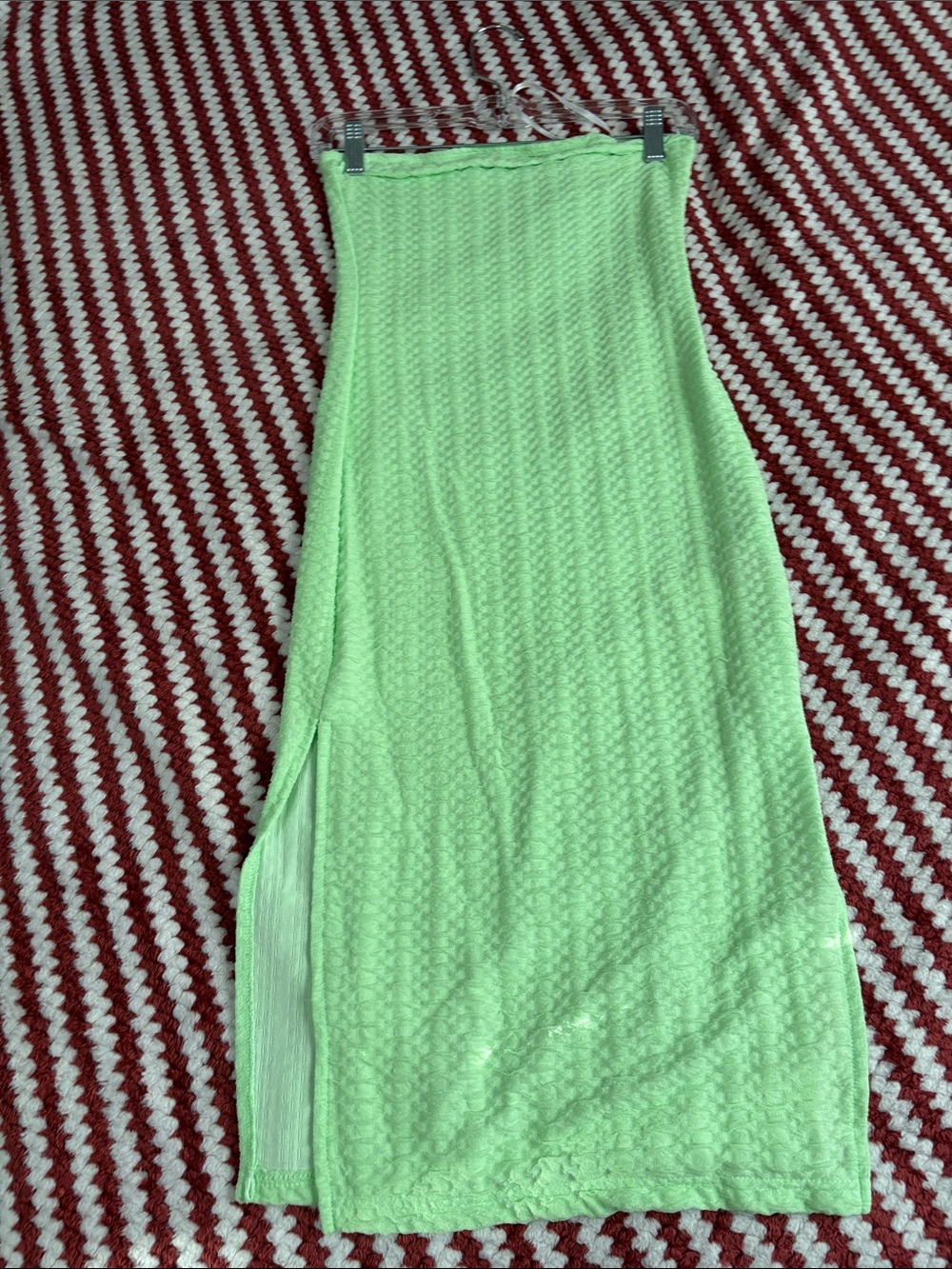 SHEIN Mint Green Strapless Knit Maxi Skirt
